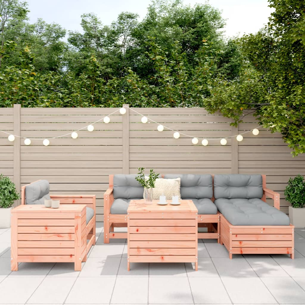  7 Piece Solid Douglas Fir Wood Garden Sofa Set