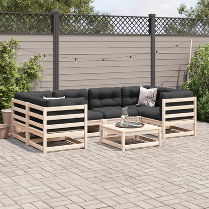  Solid Pine Wood 7 Piece Garden Sofa Set 