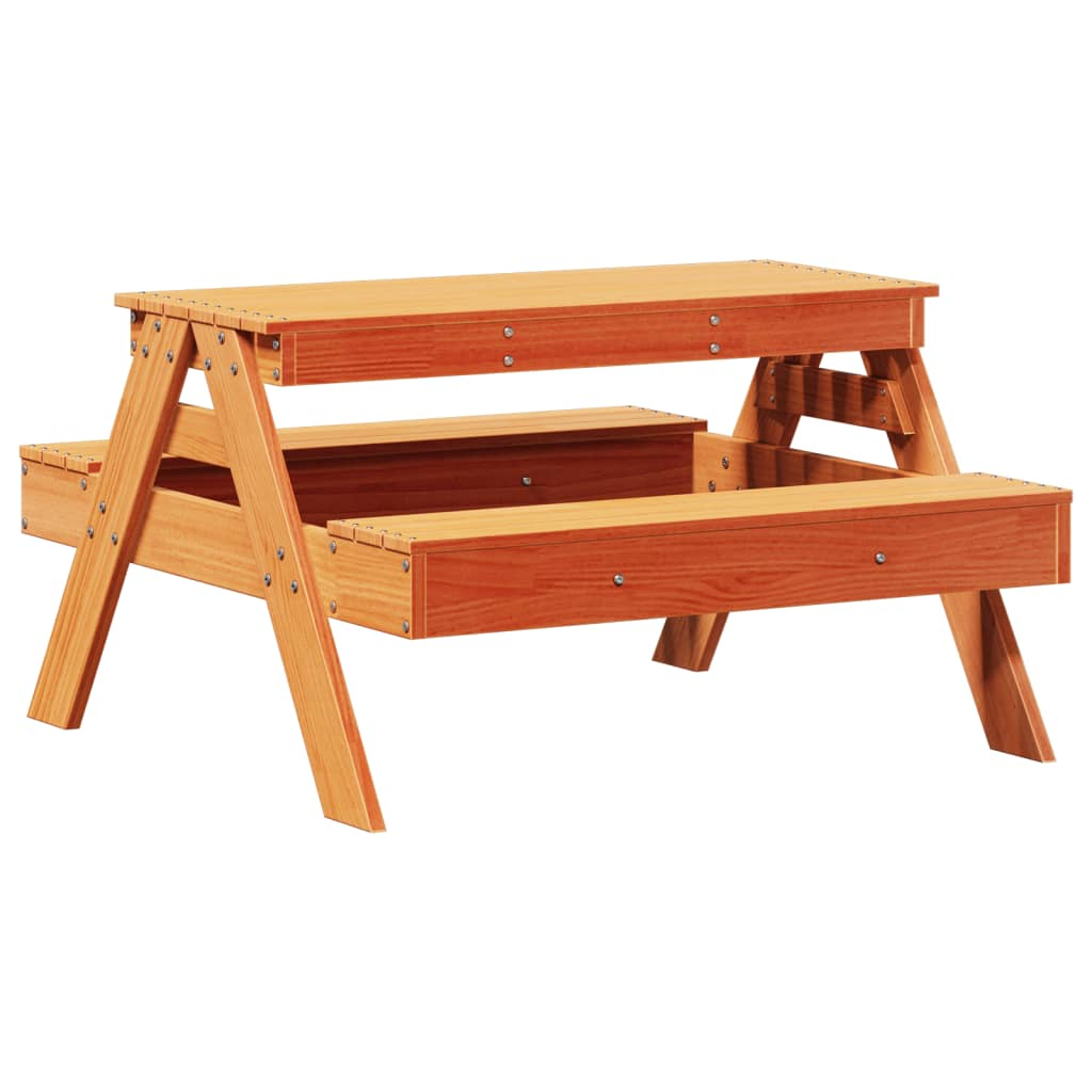  Wax Brown Picnic Table for Kids 88x97x52 cm