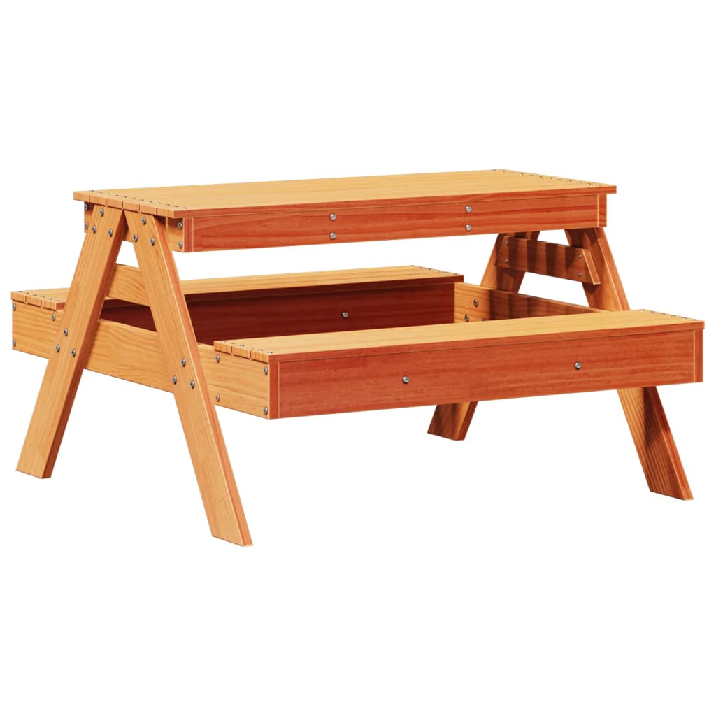  Wax Brown Picnic Table for Kids 88x97x52 cm