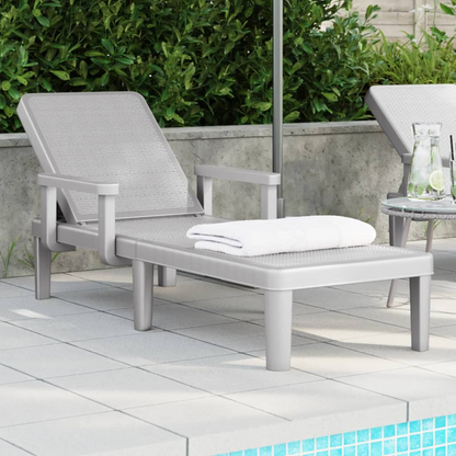  4-Way Height Adjustable Sun Lounger 155.5x57x28 cm