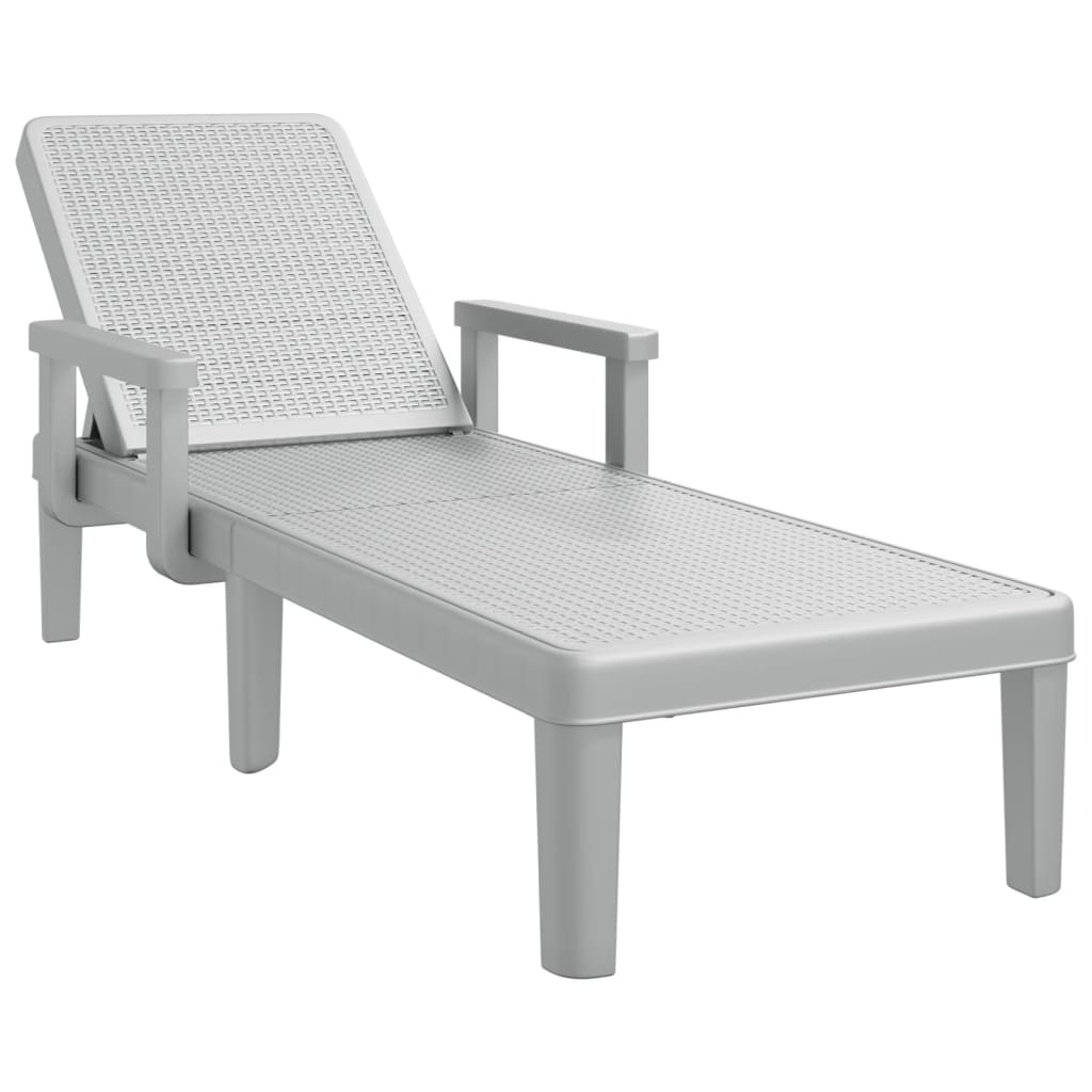  4-Way Height Adjustable Sun Lounger 155.5x57x28 cm