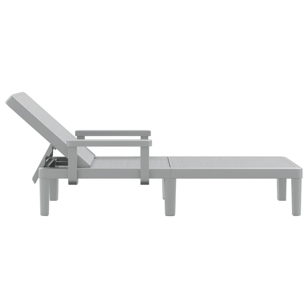  4-Way Height Adjustable Sun Lounger 155.5x57x28 cm