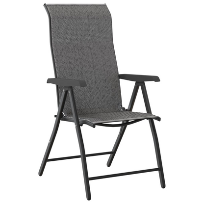  Grey Poly Rattan Folding Garden Chairs 2 pcs