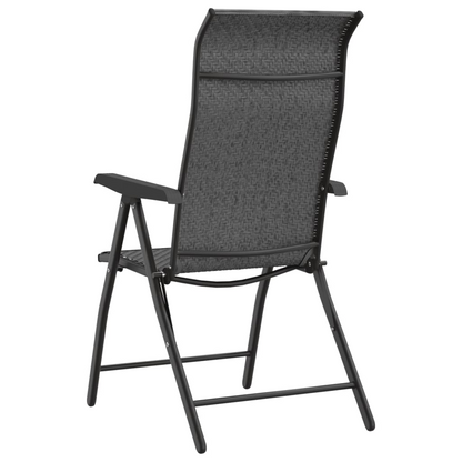  Grey Poly Rattan Folding Garden Chairs 2 pcs