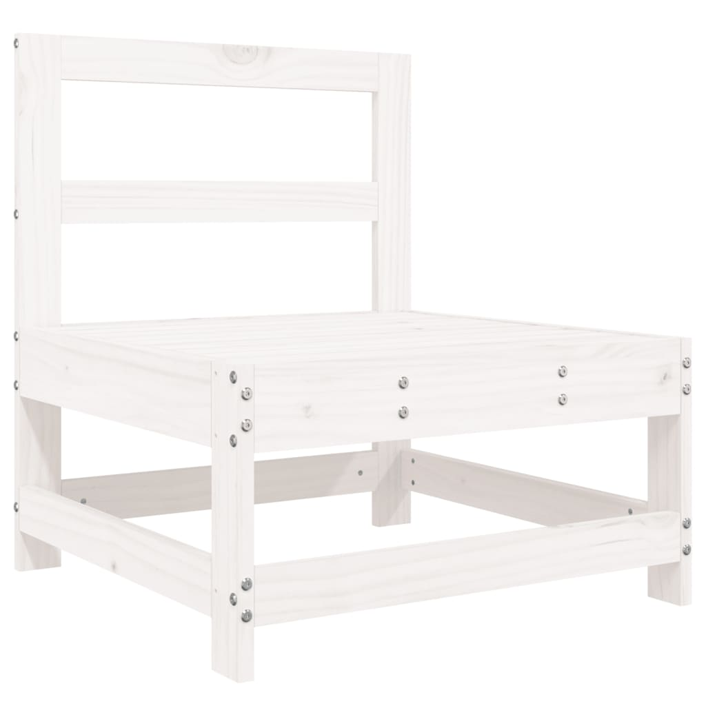  11 Piece Solid Pine Wood Garden Sofa Set White