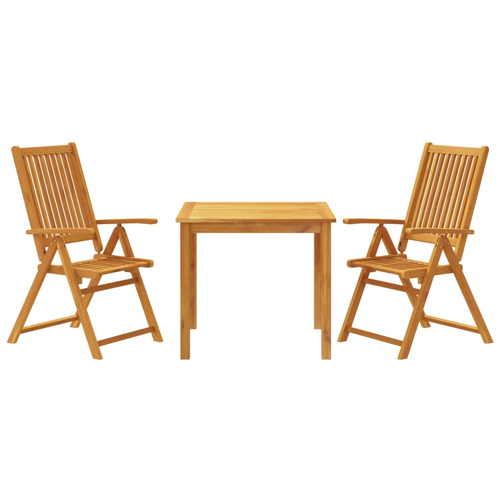  3 Piece Solid Acacia Wood Garden Dining Set