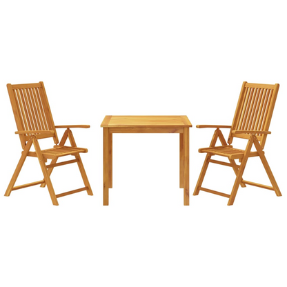  3 Piece Solid Acacia Wood Garden Dining Set