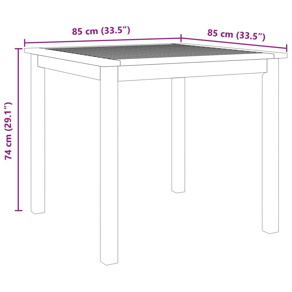  3 Piece Solid Acacia Wood Garden Dining Set