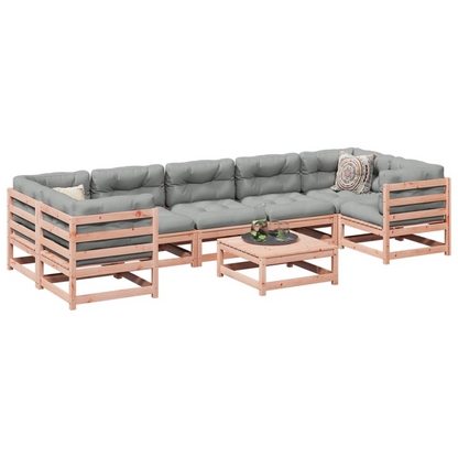  8 Piece Solid Douglas Fir Wood Garden Sofa Set