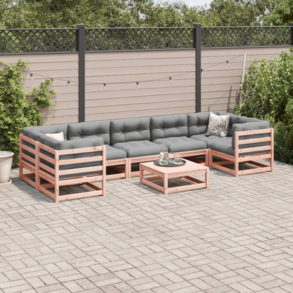  8 Piece Solid Douglas Fir Wood Garden Sofa Set