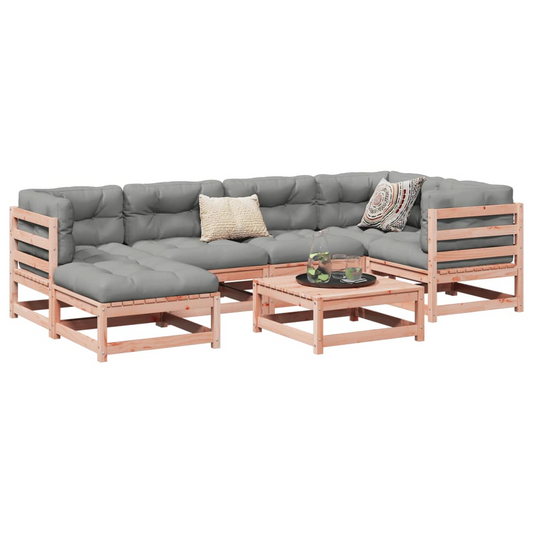  7 Piece Solid Douglas Fir Wood Garden Sofa Set