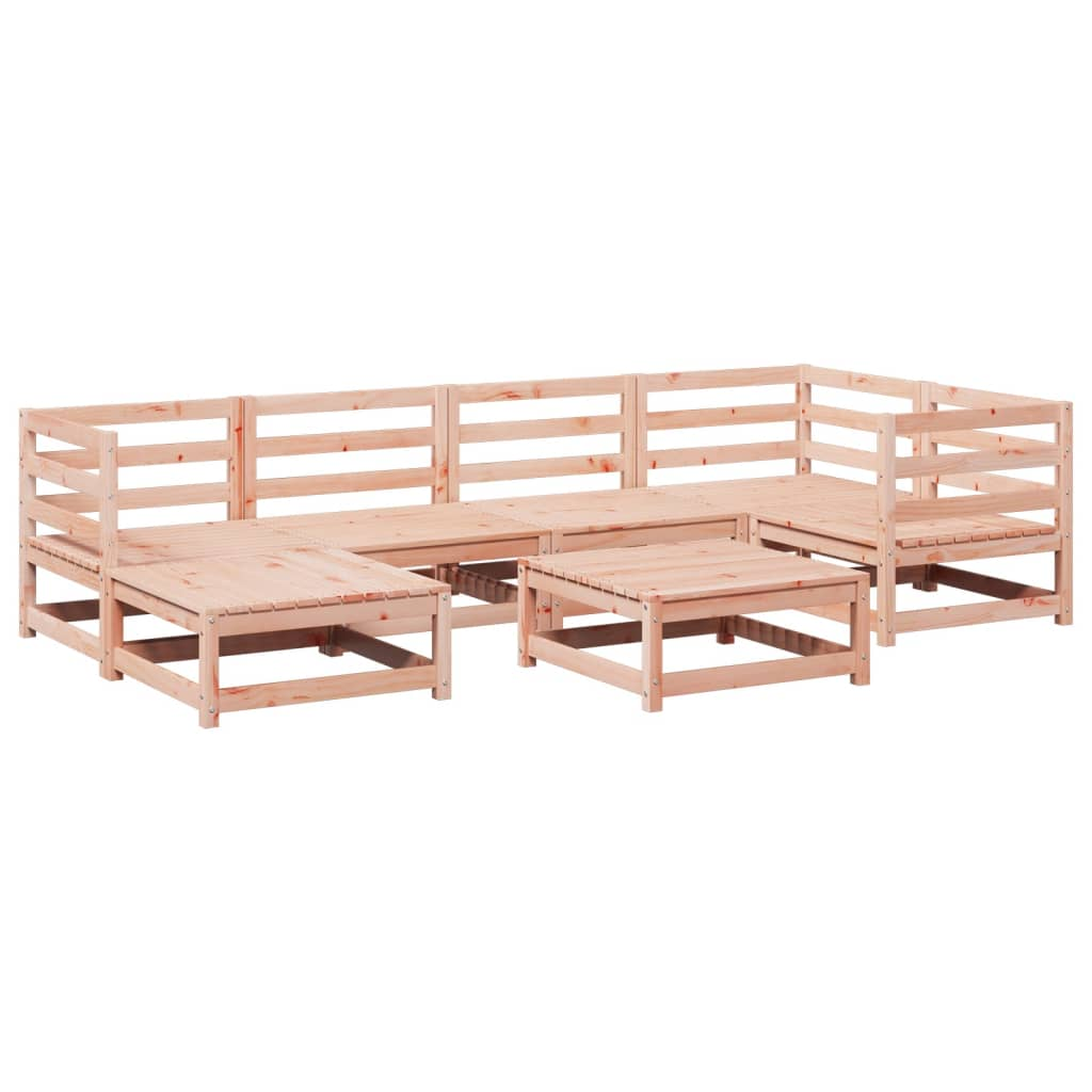  7 Piece Solid Douglas Fir Wood Garden Sofa Set