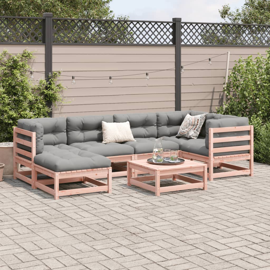  7 Piece Solid Douglas Fir Wood Garden Sofa Set