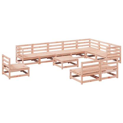 11 Piece Solid Douglas Fir Wood Garden Sofa Set