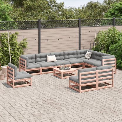 11 Piece Solid Douglas Fir Wood Garden Sofa Set