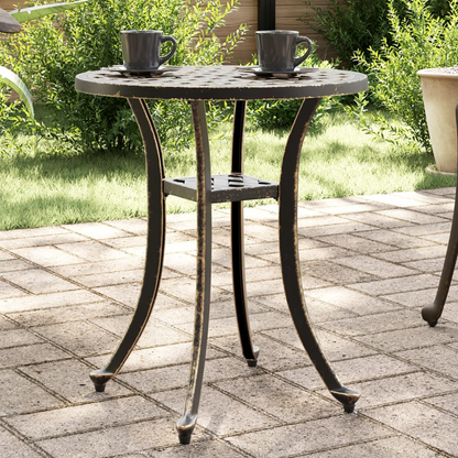  Cast Aluminium Garden Table Bronze 48x53 cm