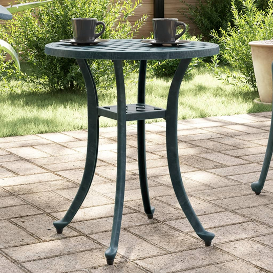  Green Cast Aluminium Garden Table 48x53 cm