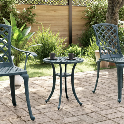  Green Cast Aluminium Garden Table 48x53 cm