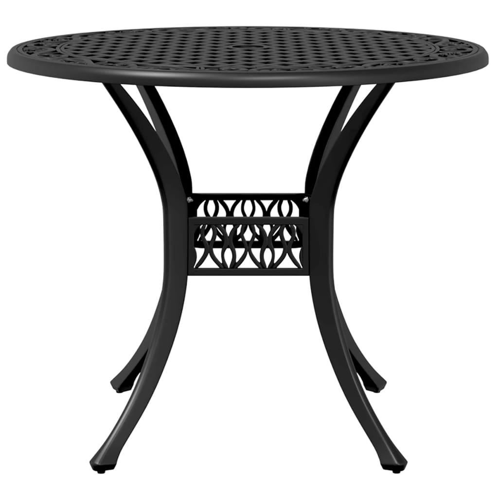  Cast Aluminium Garden Table Black 90x75 cm