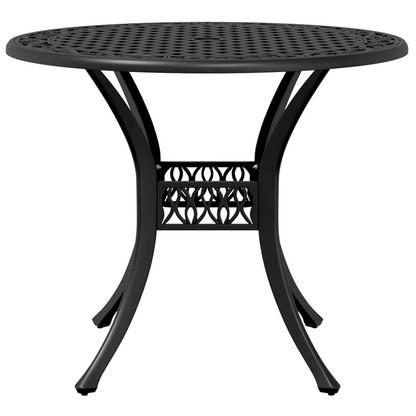  Cast Aluminium Garden Table Black 90x75 cm