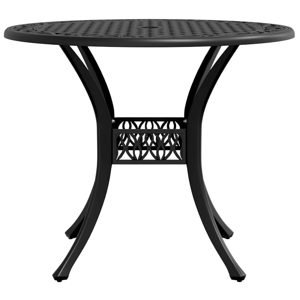  Cast Aluminium Garden Table Black 90x75 cm