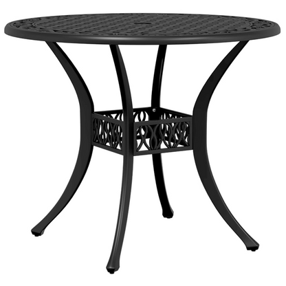  Cast Aluminium Garden Table Black 90x75 cm