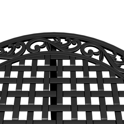  Cast Aluminium Garden Table Black 90x75 cm