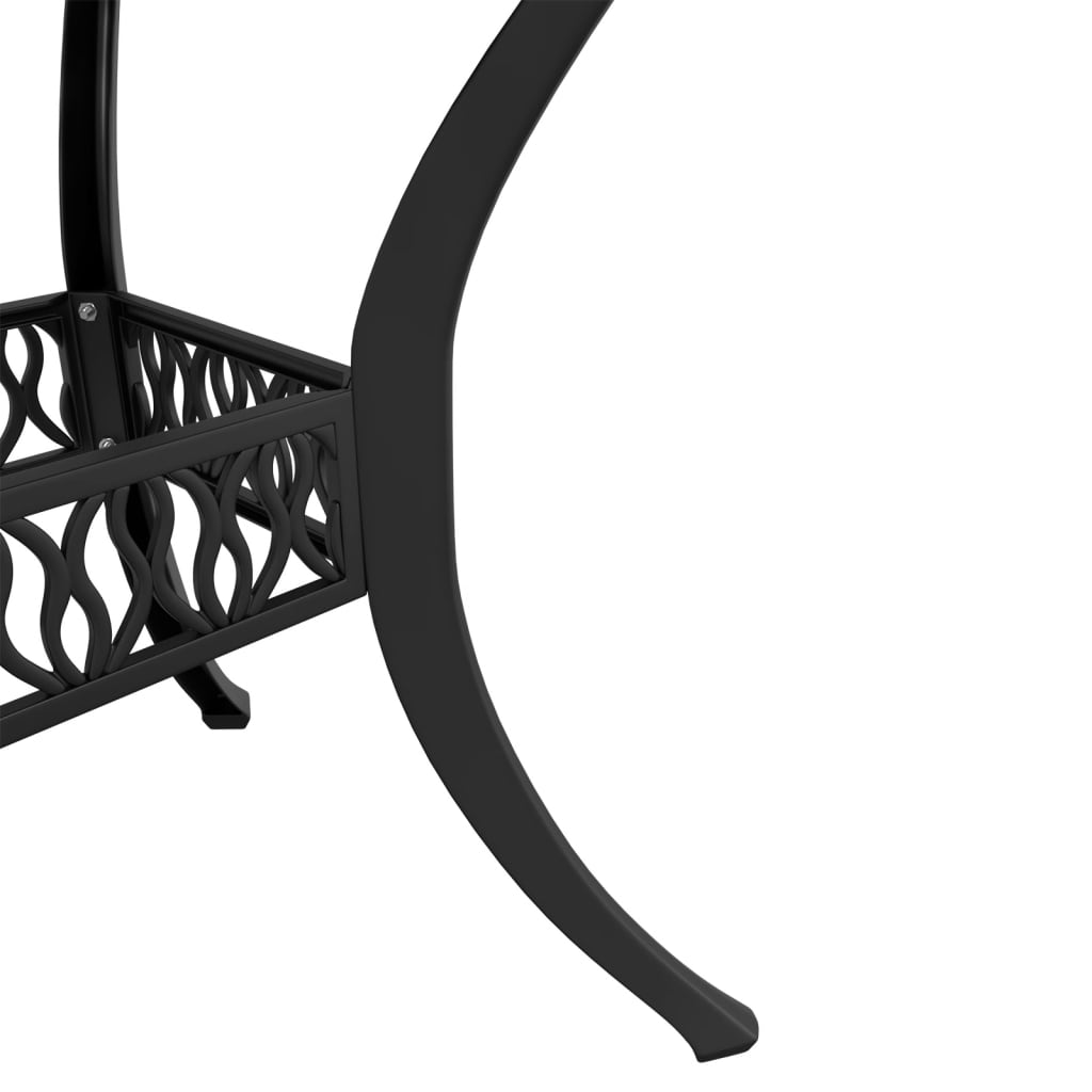  Cast Aluminium Garden Table Black 90x75 cm