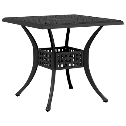 Cast Aluminium Garden Table Black 80x80x75 cm