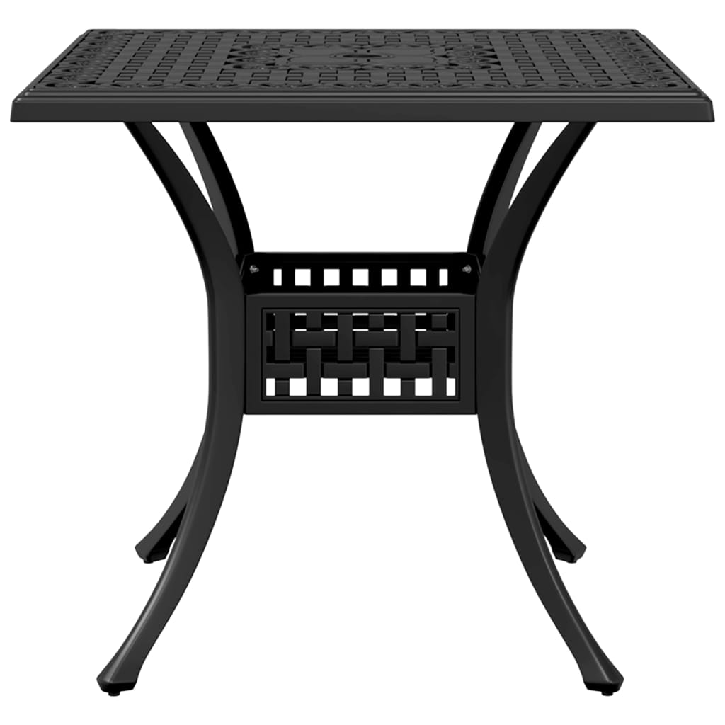 Cast Aluminium Garden Table Black 80x80x75 cm