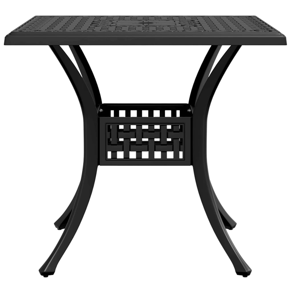 Cast Aluminium Garden Table Black 80x80x75 cm