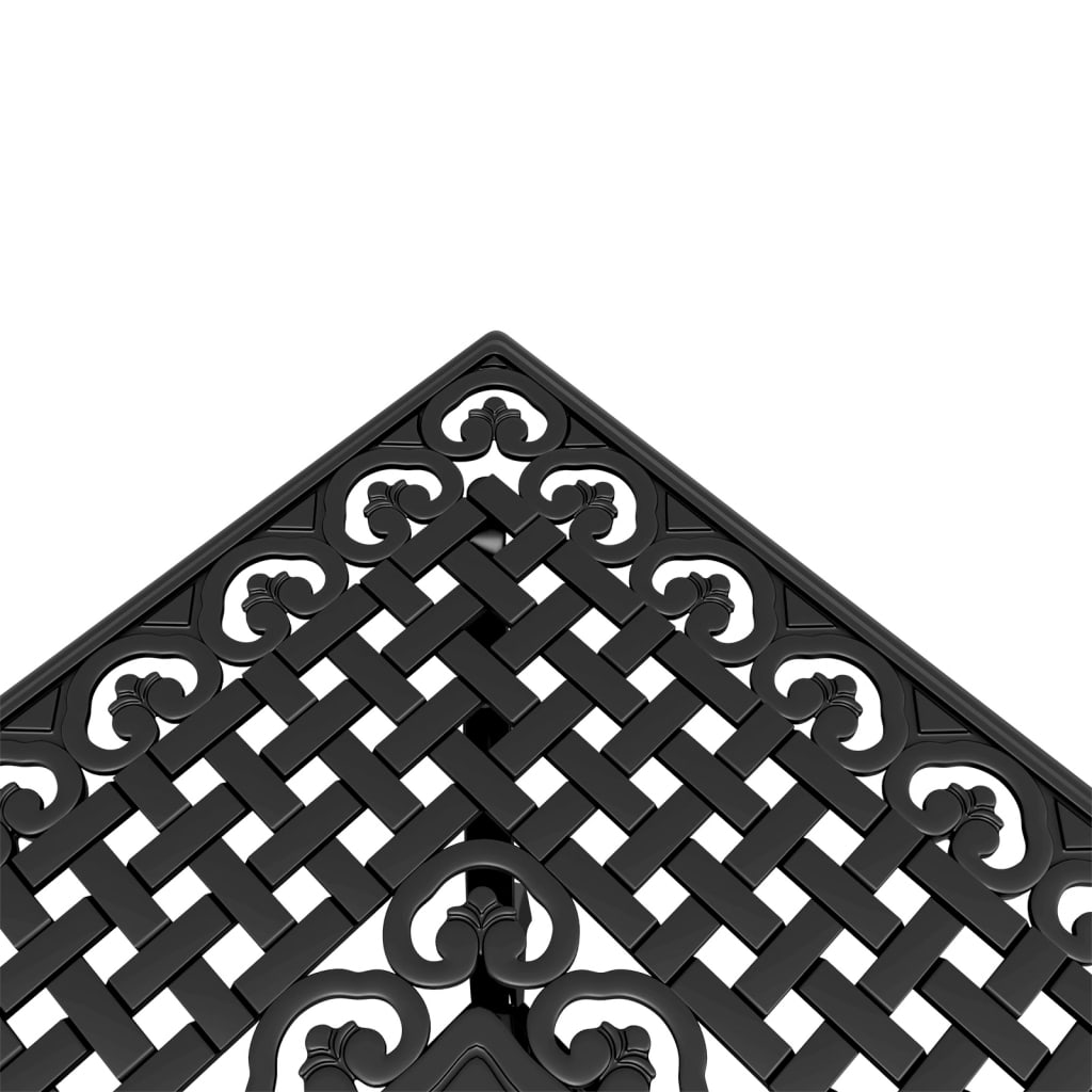 Cast Aluminium Garden Table Black 80x80x75 cm