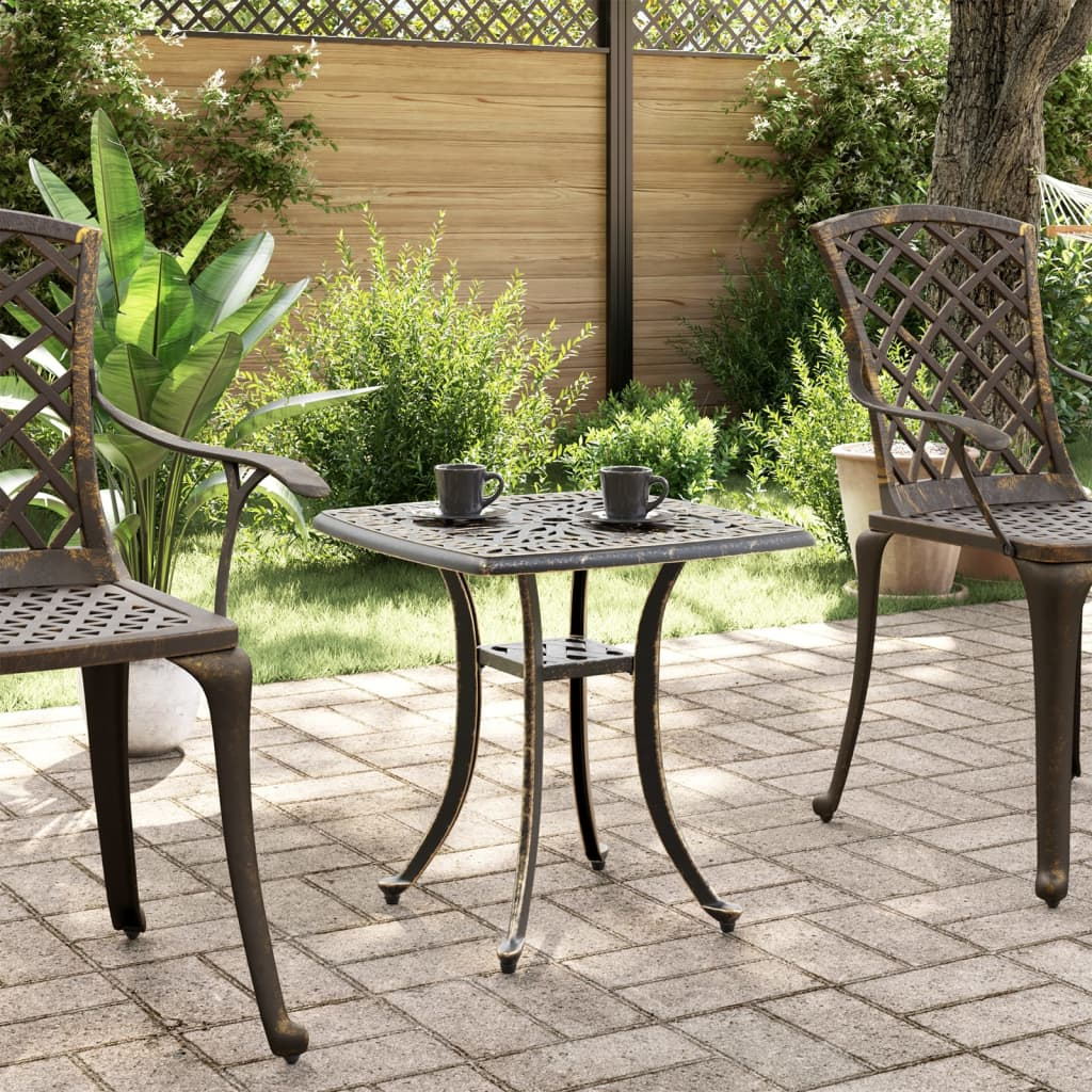 Cast Aluminium Garden Table Bronze 53x53x53 cm