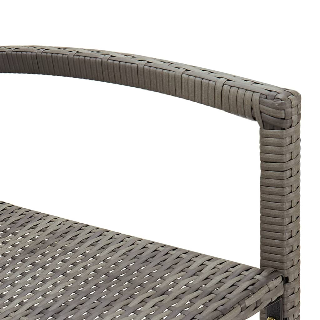  5 Piece Grey Solid Acacia Wood and Poly Rattan Garden Bar Set