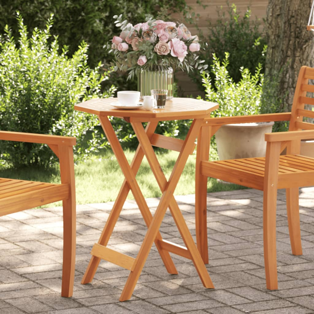 Solid Acacia Wood Folding Garden Table 60x75 cm