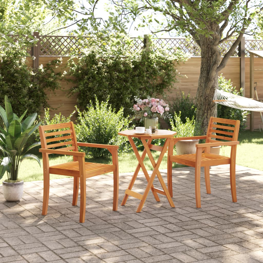 Solid Acacia Wood Folding Garden Table 60x75 cm