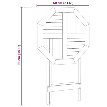 Solid Acacia Wood Folding Garden Table 60x75 cm