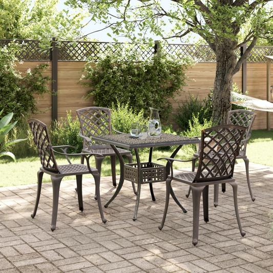 5 Piece Bronze Cast Aluminium Garden Dining Set