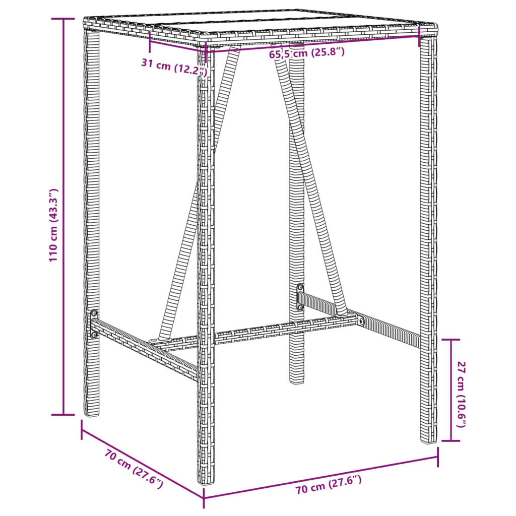 Grey Outdoor Bar Table | Jscapes Home and Garden