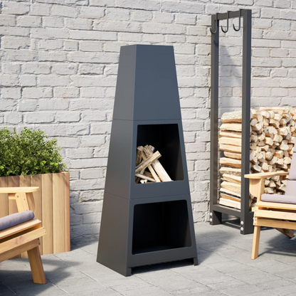 Outdoor Fireplace with Log Store Towe