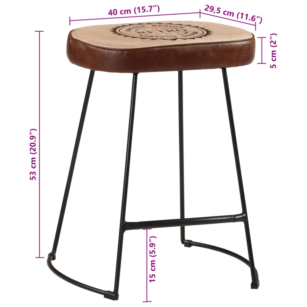  2 pcs Dark Brown Bar Stools 40x29.5x53 cm