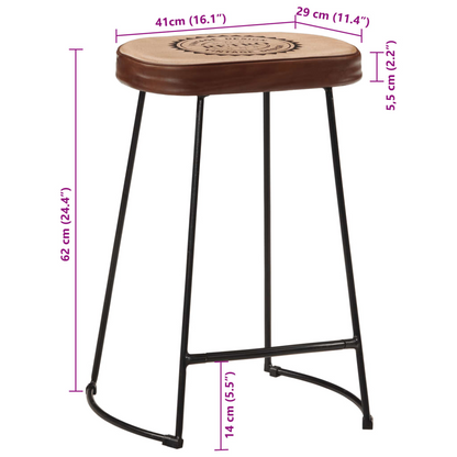 Dark Brown Bar Stools 2 pcs 41x29x62 cm