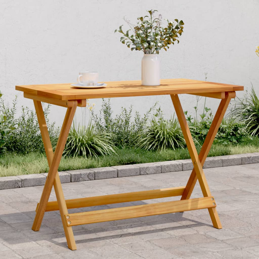 Solid Acacia Wood Folding Garden Table 90x52.5x65 cm