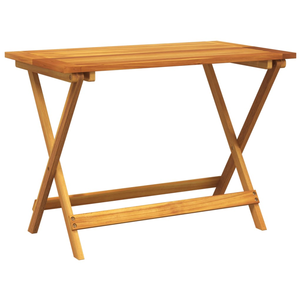 Solid Acacia Wood Folding Garden Table 90x52.5x65 cm