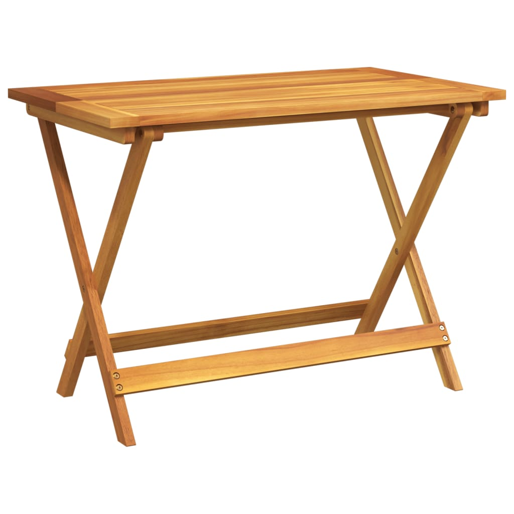 Solid Acacia Wood Folding Garden Table 90x52.5x65 cm