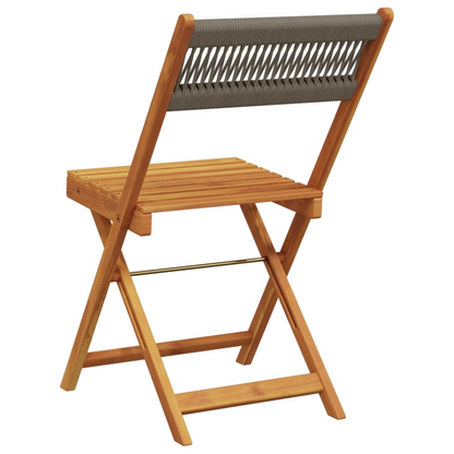  Grey Solid Acacia Wood Folding Garden Chairs 8 pcs