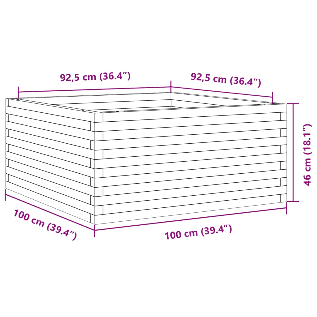 Garden Planter 100x100x46 cm Solid Wood Douglas