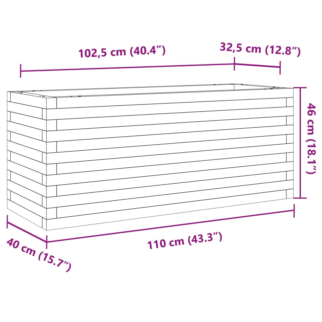 Garden Planter 110x40x46 cm Impregnated Wood Pine