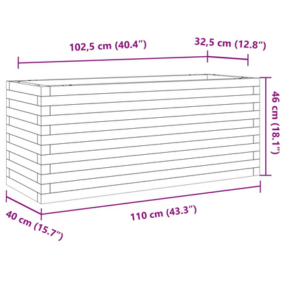 Garden Planter 110x40x46 cm Impregnated Wood Pine